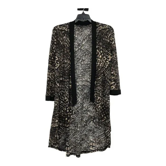 Initiatives Brown Abstract Patterned Robe Cardigan size M - Picture 15 of 15